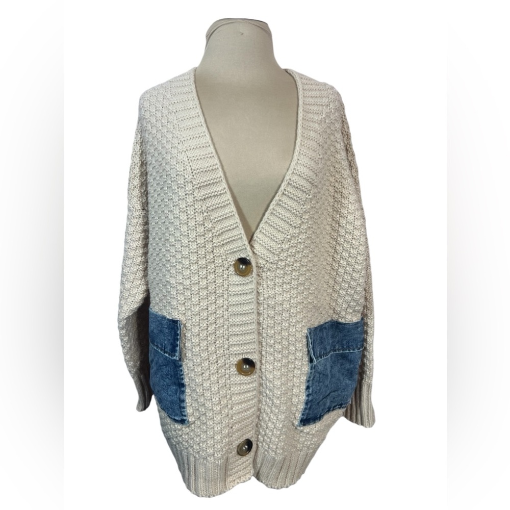 Lumiere Clothing Cardigan with Denim Pockets